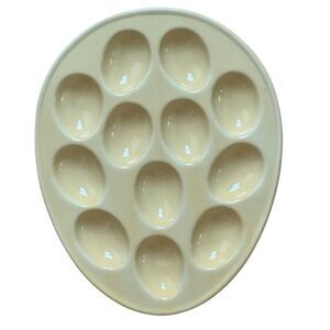 BIA Cordon Bleu Deviled Egg Oval Platter Pale Yellow Ceramic